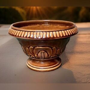 Vintage  Haeger Pottery Brown Pedestal Planter Jardiniere #230